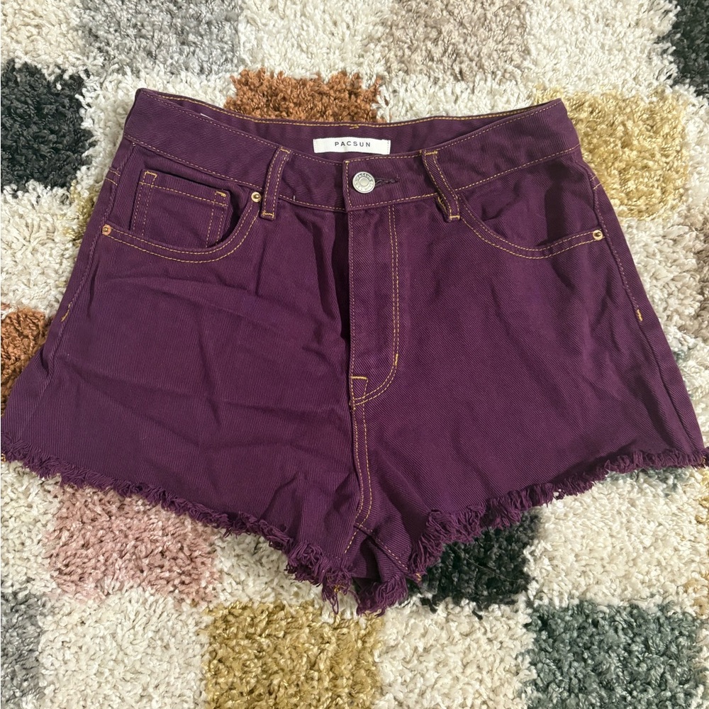 PacSun Purple High Waisted Festival Shorts
